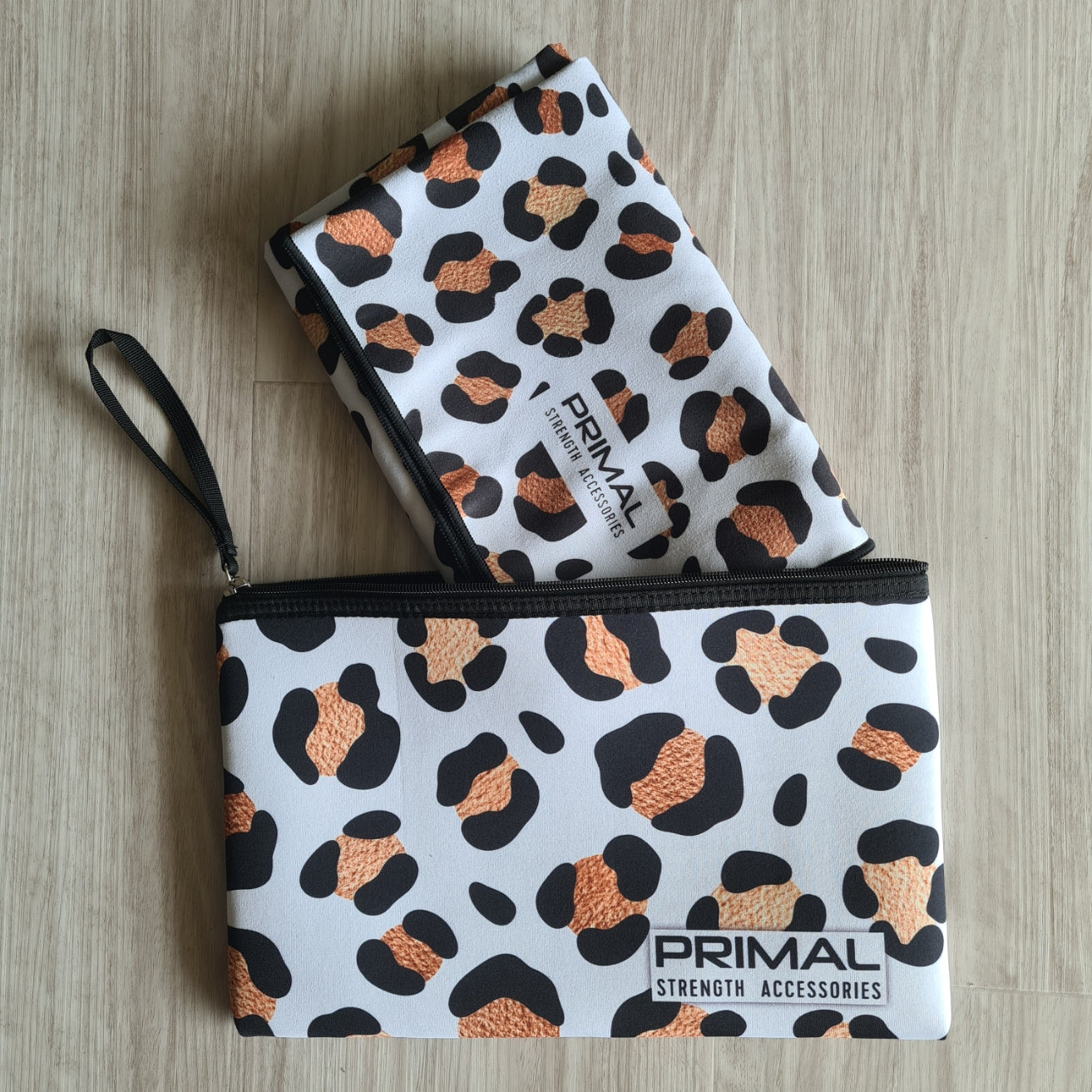 Glam Leopard Gym Towel and Neoprene Pouch